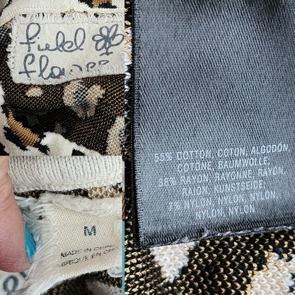 Field & Flower White Leopard Print Knit Mockneck Top - Picture 4 of 4